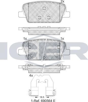 Icer 182388 - Гальмівні колодки, дискові гальма autozip.com.ua