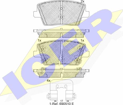 Icer 182334 - Гальмівні колодки, дискові гальма autozip.com.ua