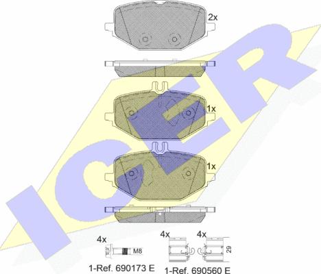 Icer 182371-203 - Гальмівні колодки, дискові гальма autozip.com.ua