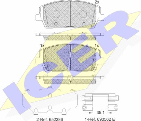 Icer 182378 - Гальмівні колодки, дискові гальма autozip.com.ua