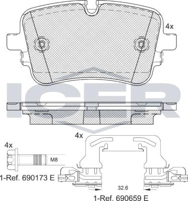 Icer 182248-203 - Гальмівні колодки, дискові гальма autozip.com.ua