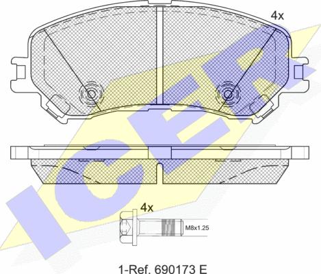 Icer 182259 - Гальмівні колодки, дискові гальма autozip.com.ua