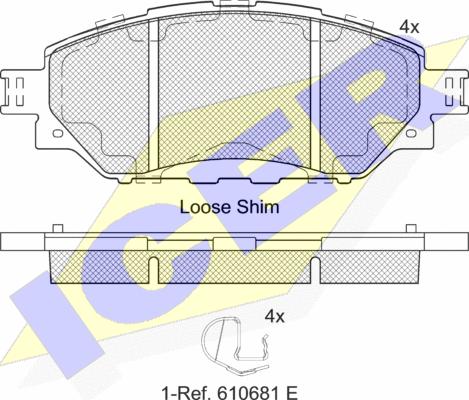 Icer 182252 - Гальмівні колодки, дискові гальма autozip.com.ua