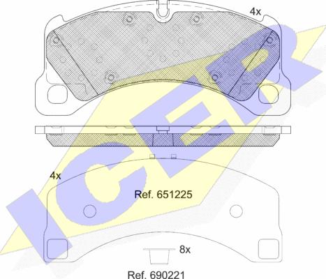 Icer 182206-208 - Гальмівні колодки, дискові гальма autozip.com.ua