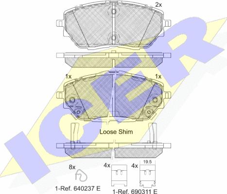 Icer 182287 - Гальмівні колодки, дискові гальма autozip.com.ua