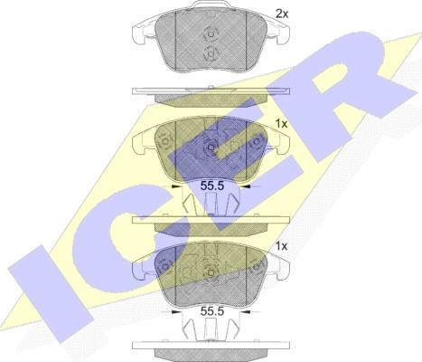 Icer 182231-203 - Гальмівні колодки, дискові гальма autozip.com.ua