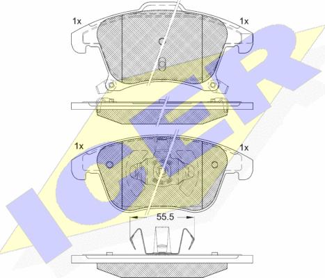 Icer 182231 - Гальмівні колодки, дискові гальма autozip.com.ua