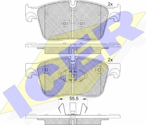 Icer 182238 - Гальмівні колодки, дискові гальма autozip.com.ua