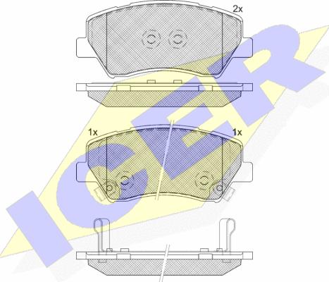 Icer 182237 - Гальмівні колодки, дискові гальма autozip.com.ua