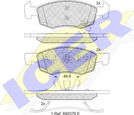 Icer 182223 - Гальмівні колодки, дискові гальма autozip.com.ua