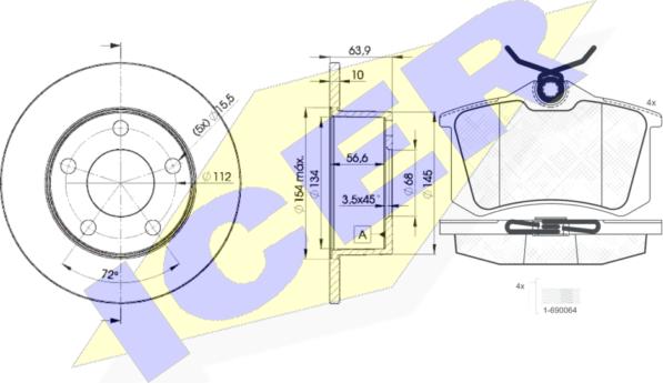 Icer 30697-4060 - Комплект гальм, дисковий гальмівний механізм autozip.com.ua