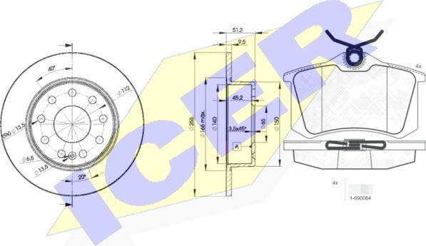 Icer 30697-5616 - Комплект гальм, дисковий гальмівний механізм autozip.com.ua