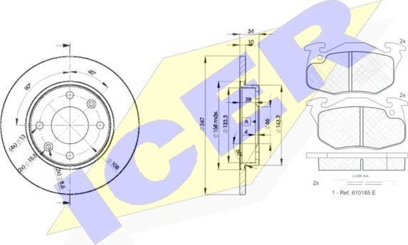 Icer 30633-4689 - Комплект гальм, дисковий гальмівний механізм autozip.com.ua