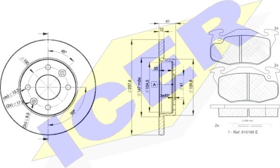 Icer 30633-4705 - Комплект гальм, дисковий гальмівний механізм autozip.com.ua