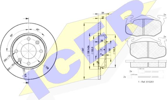 Icer 30864-4689 - Комплект гальм, дисковий гальмівний механізм autozip.com.ua