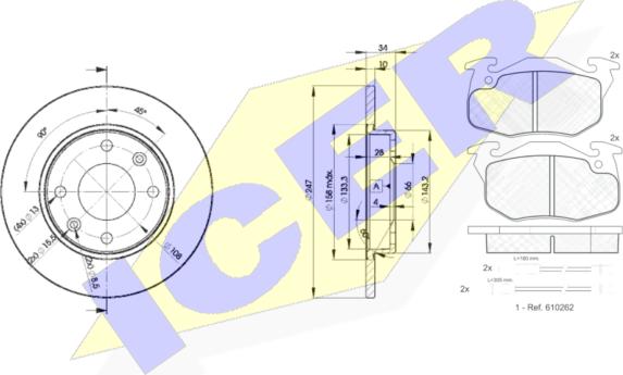 Icer 30866-4689 - Комплект гальм, дисковий гальмівний механізм autozip.com.ua