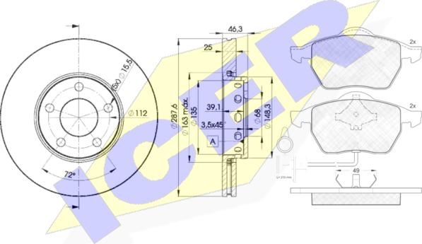 Icer 30808-4063 - Комплект гальм, дисковий гальмівний механізм autozip.com.ua