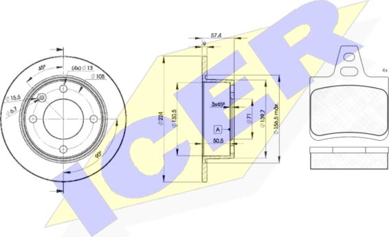 Icer 30812-7811 - Комплект гальм, дисковий гальмівний механізм autozip.com.ua