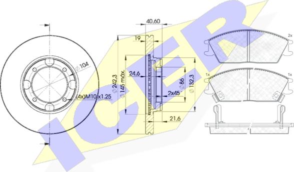 Icer 30887-2135 - Комплект гальм, дисковий гальмівний механізм autozip.com.ua