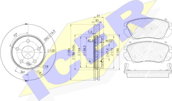 Icer 31914-4116 - Комплект гальм, дисковий гальмівний механізм autozip.com.ua