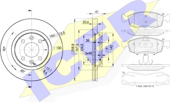 Icer 31924-3550 - Комплект гальм, дисковий гальмівний механізм autozip.com.ua