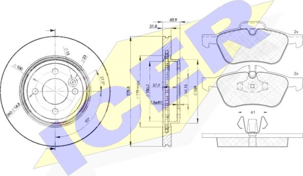 Icer 31434-2891 - Комплект гальм, дисковий гальмівний механізм autozip.com.ua