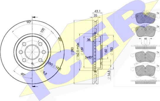 Icer 31592-9007 - Комплект гальм, дисковий гальмівний механізм autozip.com.ua