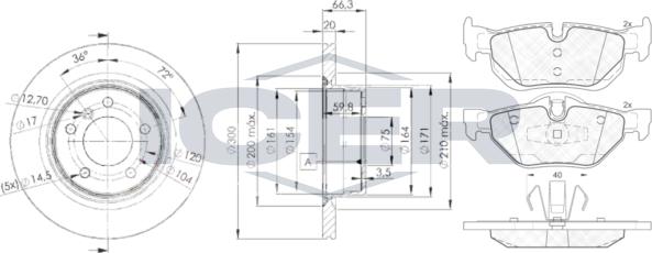 Icer 31663-3406 - Комплект гальм, дисковий гальмівний механізм autozip.com.ua