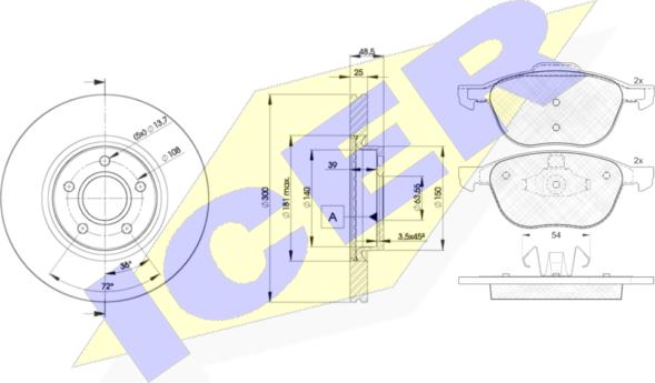 Icer 31617-3937 - Комплект гальм, дисковий гальмівний механізм autozip.com.ua