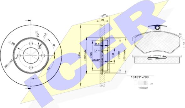 Icer 31011-3790 - Комплект гальм, дисковий гальмівний механізм autozip.com.ua