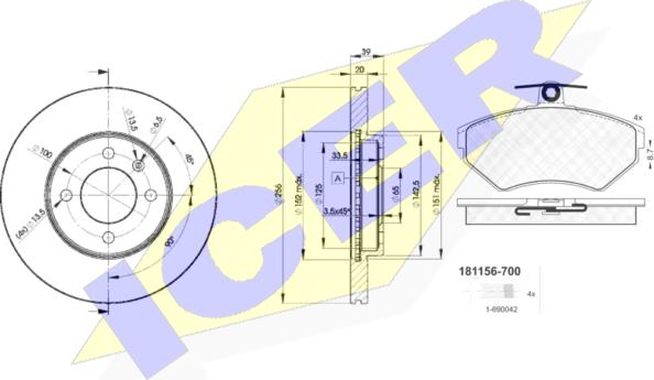 Icer 31156-3790 - Комплект гальм, дисковий гальмівний механізм autozip.com.ua