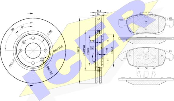 Icer 31852-4752 - Комплект гальм, дисковий гальмівний механізм autozip.com.ua