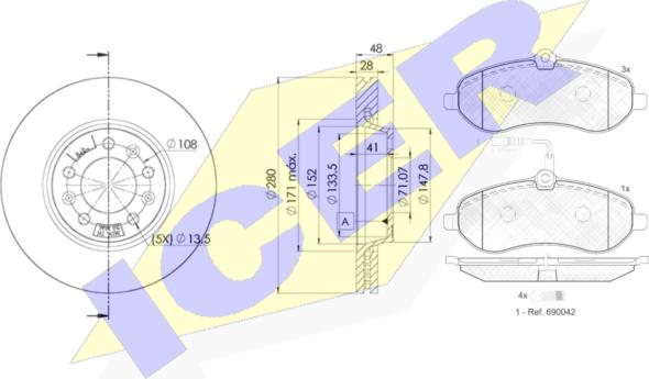 Icer 31802-5624 - Комплект гальм, дисковий гальмівний механізм autozip.com.ua