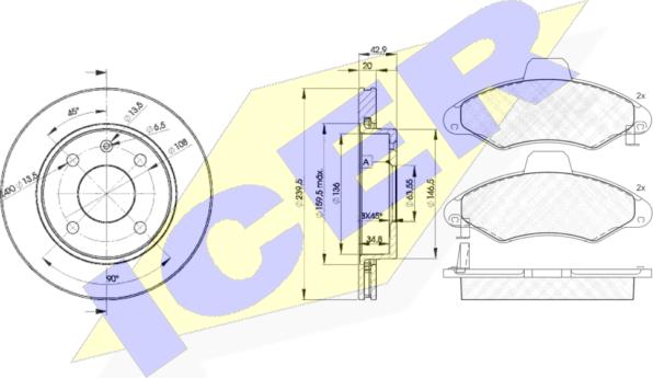 Icer 31229-1064 - Комплект гальм, дисковий гальмівний механізм autozip.com.ua