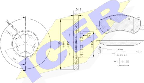 Icer 31793-5630 - Комплект гальм, дисковий гальмівний механізм autozip.com.ua