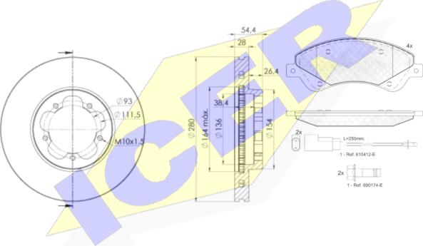 Icer 31792-5632 - Комплект гальм, дисковий гальмівний механізм autozip.com.ua