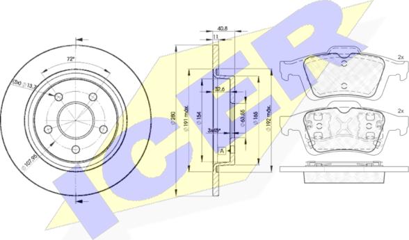 Icer 31743-3962 - Комплект гальм, дисковий гальмівний механізм autozip.com.ua