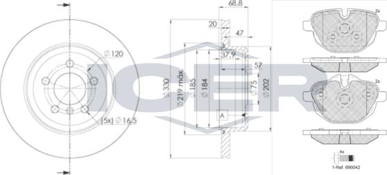 Icer 32004-3558 - Комплект гальм, дисковий гальмівний механізм autozip.com.ua