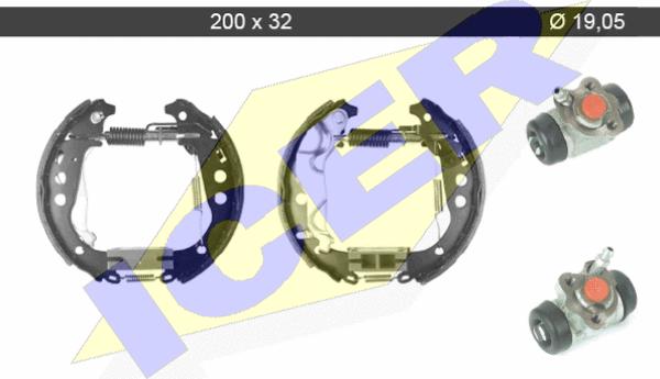 Icer 79KT0094 C - Комплект гальм, барабанний механізм autozip.com.ua