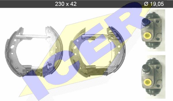 Icer 79KT0041 C - Комплект гальм, барабанний механізм autozip.com.ua