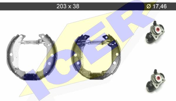 Icer 79KT0050 C - Комплект гальм, барабанний механізм autozip.com.ua