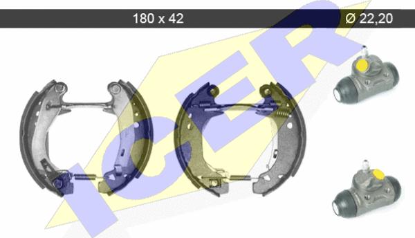 Icer 79KT0065 C - Комплект гальм, барабанний механізм autozip.com.ua