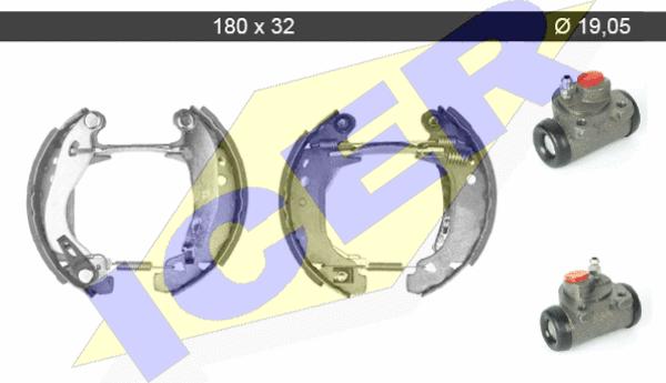 Icer 79KT0061 C - Комплект гальм, барабанний механізм autozip.com.ua