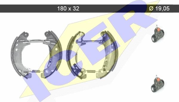 Icer 79KT0063 C - Комплект гальм, барабанний механізм autozip.com.ua