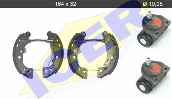 Icer 79KT0005 C - Комплект гальм, барабанний механізм autozip.com.ua