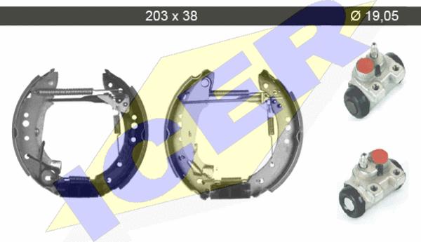 Icer 79KT0007 C - Комплект гальм, барабанний механізм autozip.com.ua