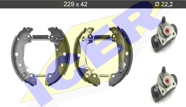 Icer 79KT0016 C - Комплект гальм, барабанний механізм autozip.com.ua