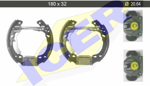 Icer 79KT0010 C - Комплект гальм, барабанний механізм autozip.com.ua