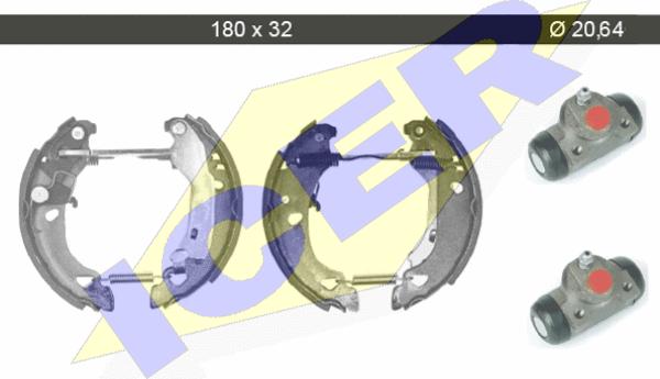 Icer 79KT0012 C - Комплект гальм, барабанний механізм autozip.com.ua