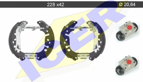 Icer 79KT0017 C - Комплект гальм, барабанний механізм autozip.com.ua